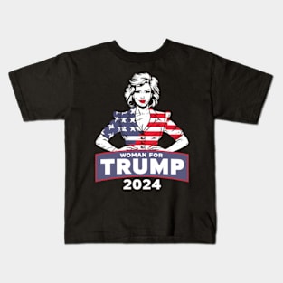 Usa Woman For Trump 2024 Election Kids T-Shirt